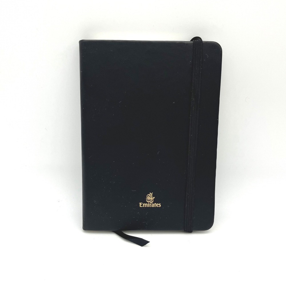 Emirates‎ Airline Black Journal Notebook Lined Gold Logo Pocket Size Unused